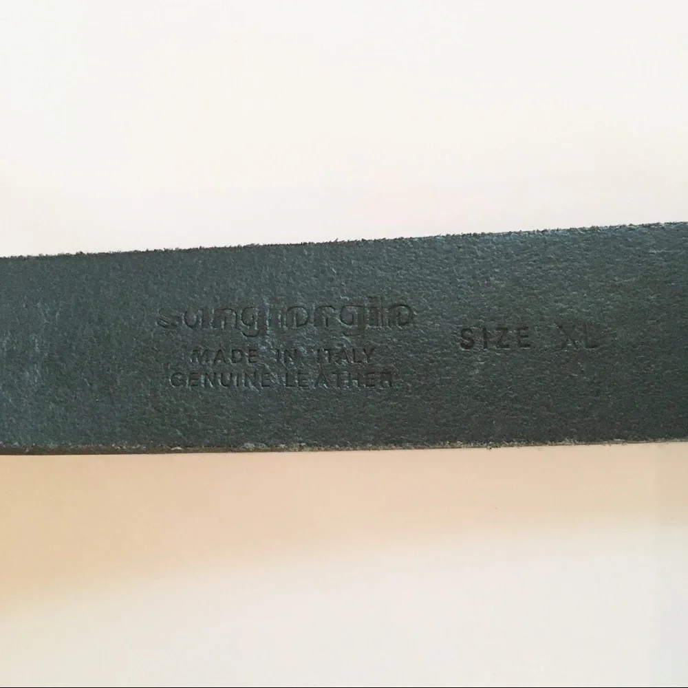 Sangiorgio Studded Black Leather Belt